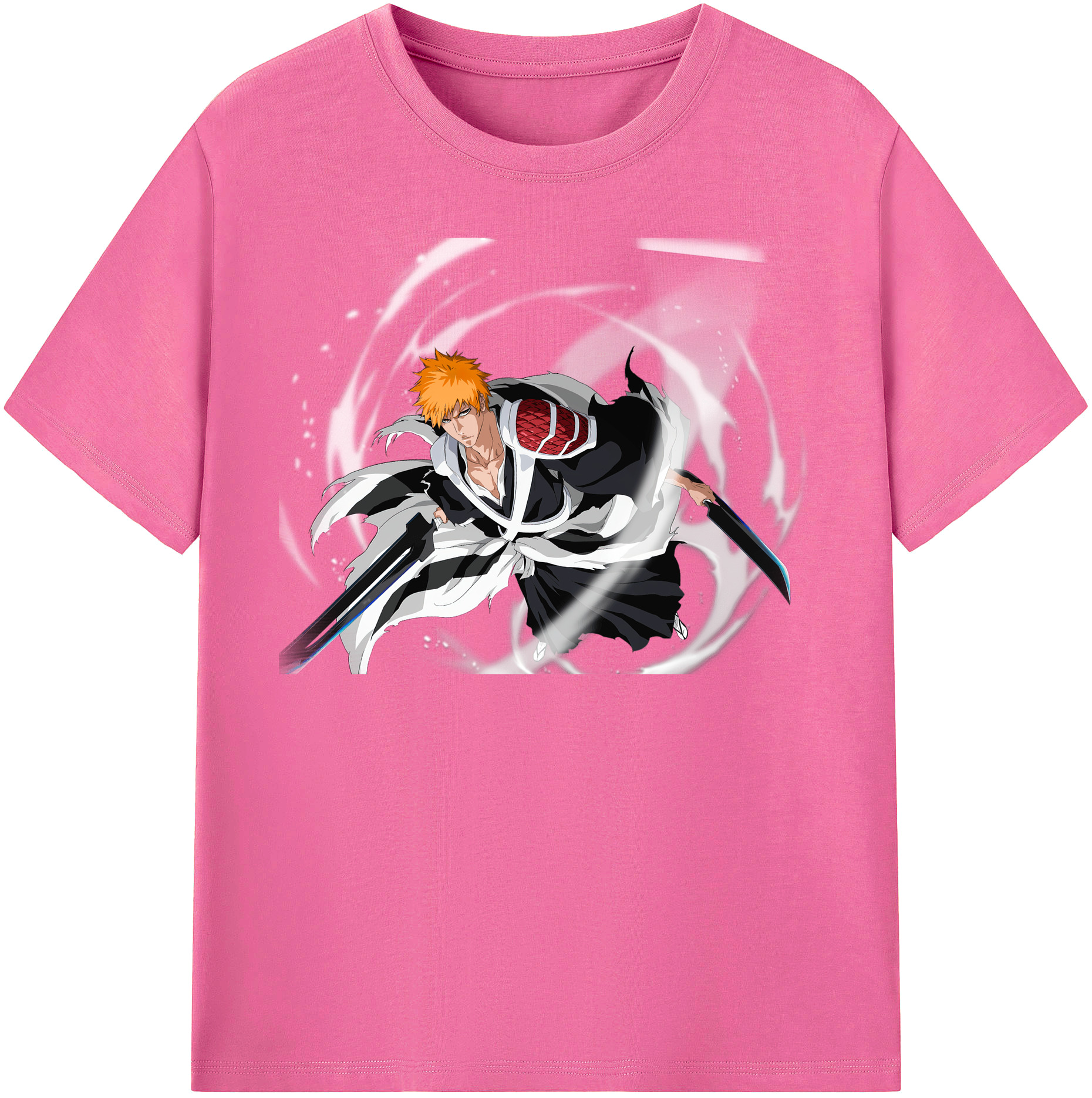 （画像用） ブリーチ 黒崎一護（くろさき いちご）BLEACH Kurosaki Ichigo レディースカジュアルプリントTシャツ（綿100％）